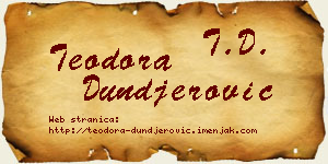 Teodora Dunđerović vizit kartica